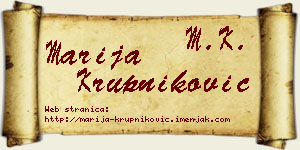 Marija Krupniković vizit kartica